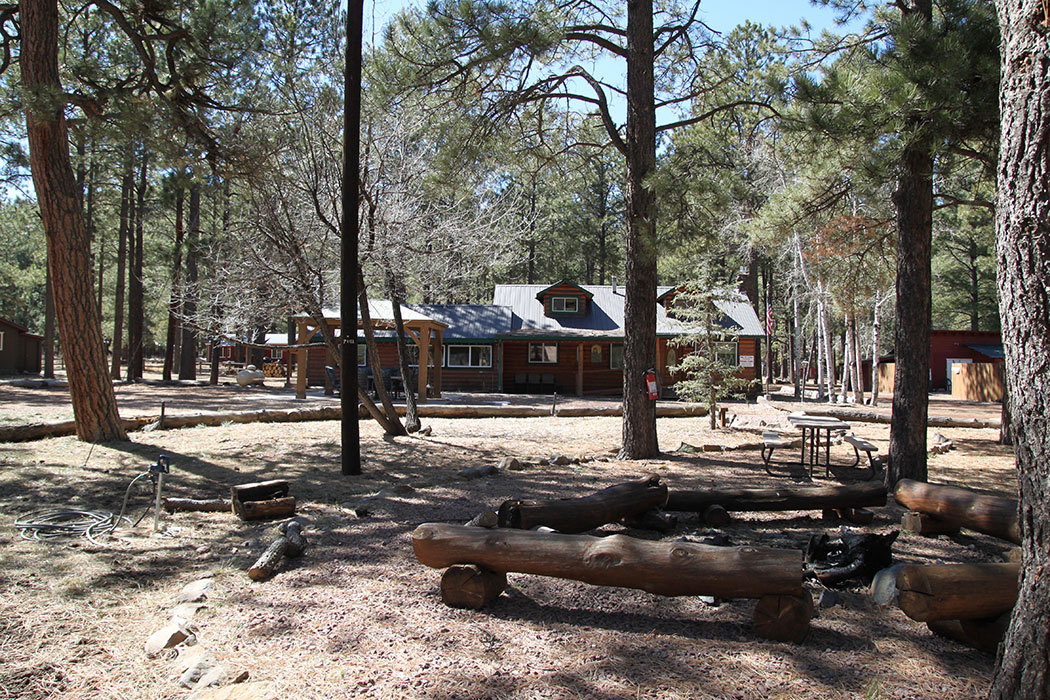 Big 10 Lodge cabin with fire pit